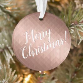 Ornamento Feliz Natal feriado rosa dourado design gráfico