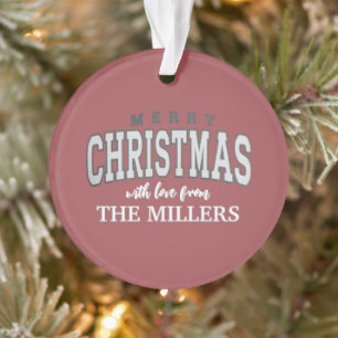 Ornamento Feliz Natal Festa Familiar Personalizada 2025
