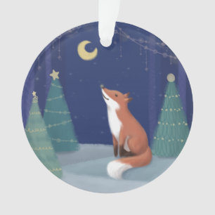 Ornamento Feliz Natal: Fox Illustration Art