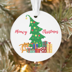 Ornamento Feliz Natal, Gato Malvado, Engraçado, Humor