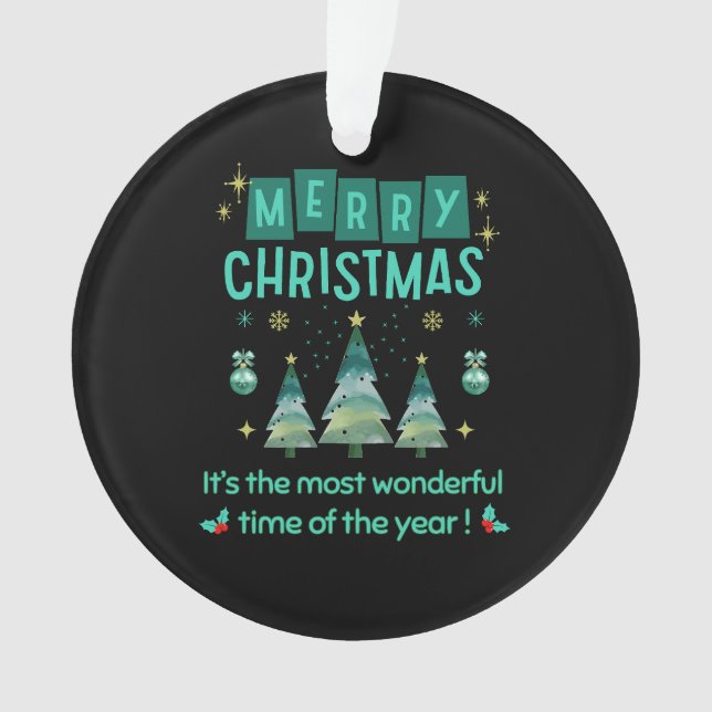 Ornamento Feliz Natal - Hora Maravilhosa do Ano (Frente)