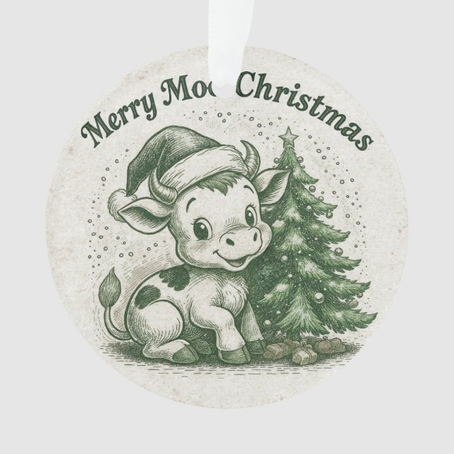 Ornamento Feliz Natal Moo (Frente)