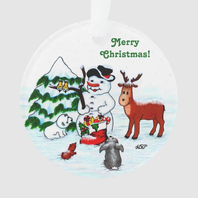 Ornamento Feliz Natal! Neve com Amigos (Frente)