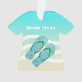 Ornamento Feliz Natal Nome Personalizado Ondas Tropicais de 