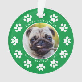 Ornamento Feliz Natal Pawlidays Puppy Dog Paws