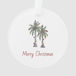 Ornamento Feliz Natal Tropical Palm Trees Beach