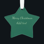 Ornamento Feliz Natal verde plano solo holida<br><div class="desc">Design</div>