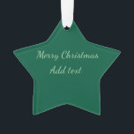 Ornamento Feliz Natal verde plano solo holida<br><div class="desc">Design</div>