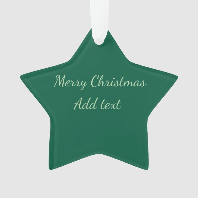 Ornamento Feliz Natal verde plano solo holida (Frente)