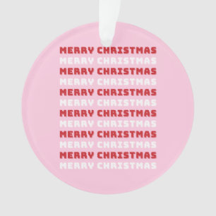Ornamento Feliz Natal, Vermelho e Rosa, Natal, Férias