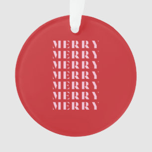 Ornamento Feliz Natal, Vermelho, Rosa, Natal, Feliz