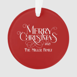 Ornamento Feliz Natal White Típica Retrorística Festiva