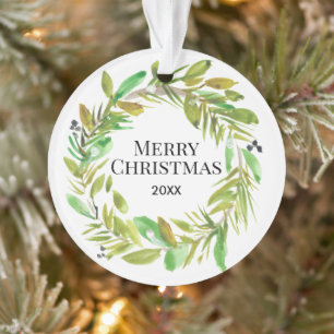 Ornamento Feliz Natal Wreath Family Photo