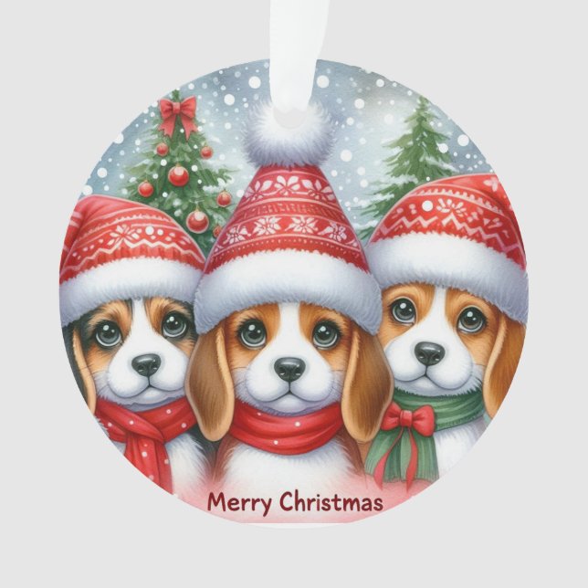 Ornamento Feliz Natal Yorki (Frente)