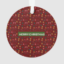 Ornamento Feliz Padrão de Natal Elegante