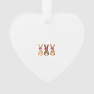 Ornamento Feliz Páscoa Leopardo Coelho Coquete Laço Menina M