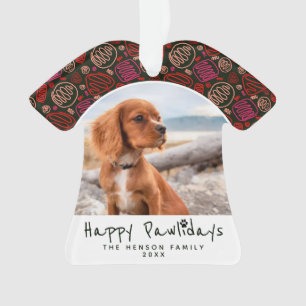Ornamento Feliz Pawlidays Cachorro Pet Foto Uma Linha Natal