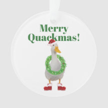 Feliz Quackmas Papais noeis Duck Arnament Acrílico