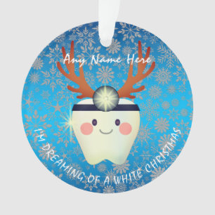 Ornamento Feliz Reindeer Antlers Brancos 