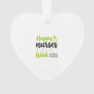 Ornamento Feliz Semana das Enfermeiras 2026 Design de Esteto