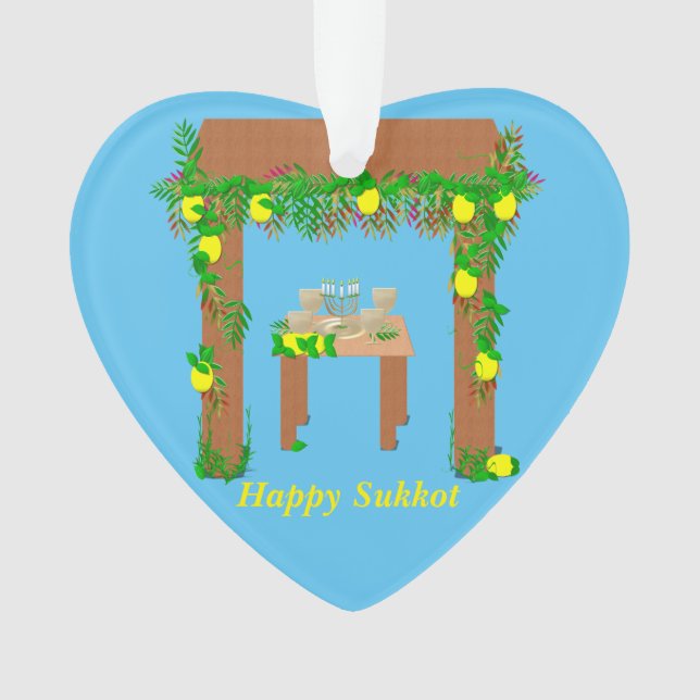 Ornamento Feliz Sukkot, Personalizado (Frente)