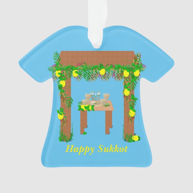 Ornamento Feliz Sukkot, Personalizado (Frente)
