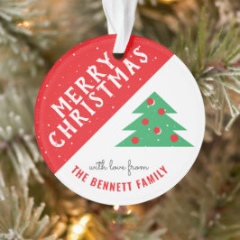 Ornamento Feriado da Família das Árvores de Natal Vermelhas 