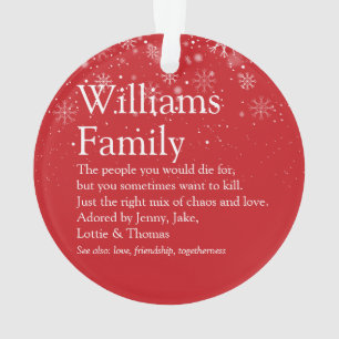 Ornamento Feriado de Definição da Família Feliz Natal
