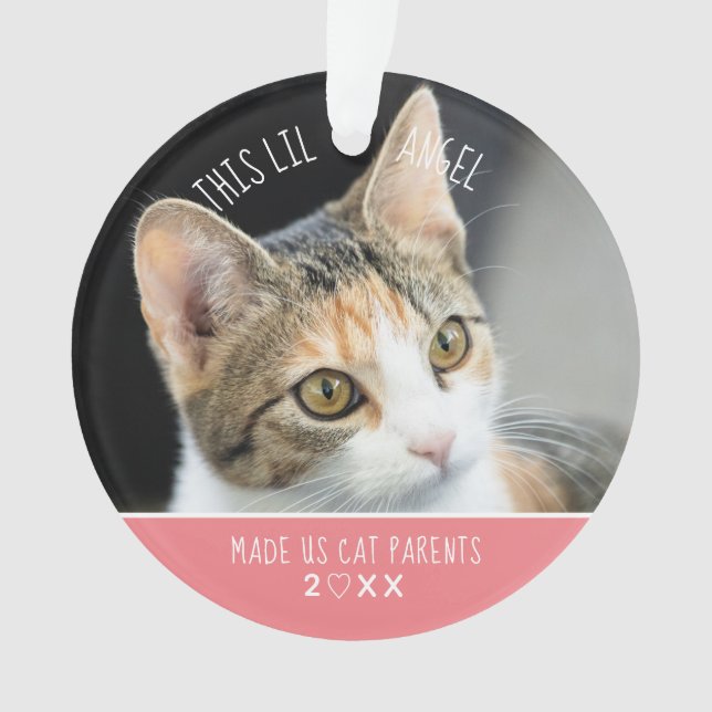Ornamento Feriado de Foto de Gatinho de Natal Pet First (Frente)