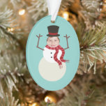 Ornamento Feriado de Foto Snowman Dançante Engraça<br><div class="desc">Coloque sua dentro de fotos favorita nesta Enfeites de natal de boneco de neve para uma maneira festiva e humorística de decorar sua árvore. É engraçado e fofo e trará risadas alegres durante sua troca de presentes. O presente perfeito para a família e os amigos.</div>