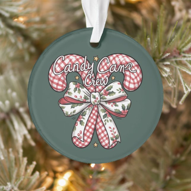 Ornamento Feriado de Natal do Candy Cane Crew (Árvore)