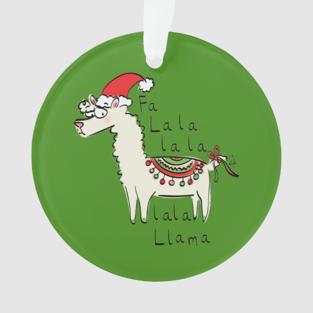 Ornamento Feriado de Natal Llama Cute Engraçado (Frente)