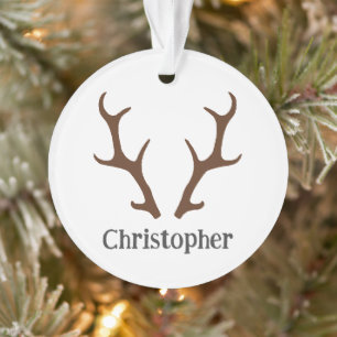 Ornamento Feriado de Nome Personalizado para Reitores Antler