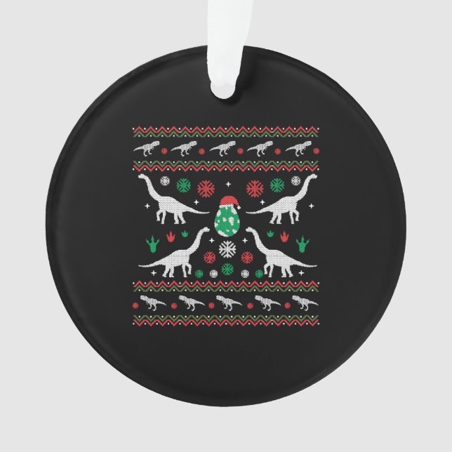 Ornamento Feriado Fúnebre de Natal DINOS T REX OVOS FUN (Frente)