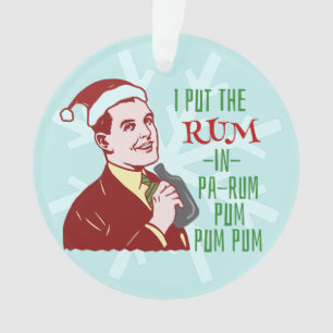 Ornamento Feriado retro do homem do bebendo do rum do Natal