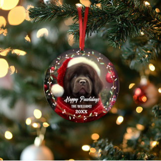 Ornamento Feriados felizes, bonitos e modernos, de 2 lados,