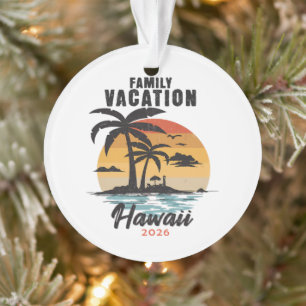 Ornamento Férias em Família no Havaí 2026 Tropical