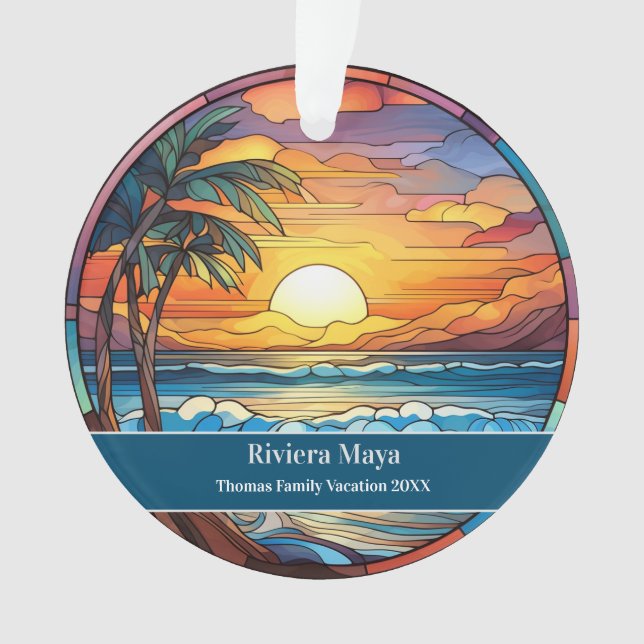 Ornamento Férias na praia de Riviera Maya (Frente)