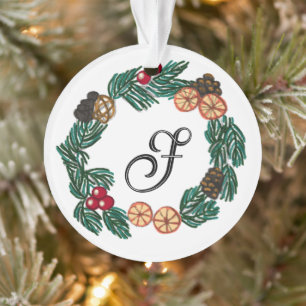 Ornamento Ferida de Natal com inicial personalizável