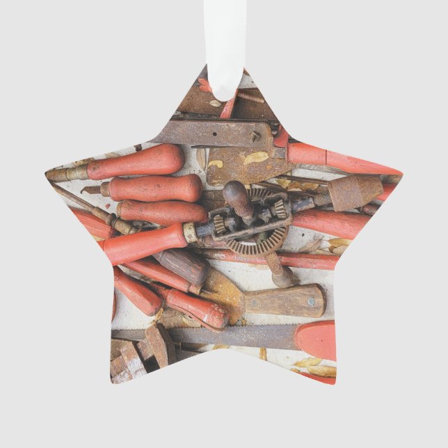 Ornamento Ferramenta Antiguamente Rustic Red Man (Frente)