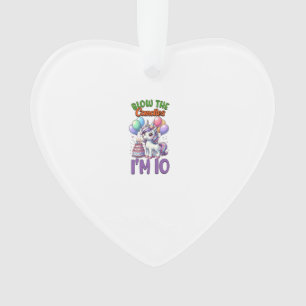 Ornamento Festa de Aniversário de 10 Anos do Unicorn Kids Me