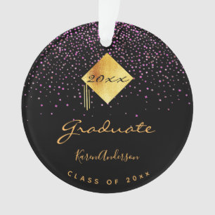 Ornamento Festa de formatura formando preto - roxo