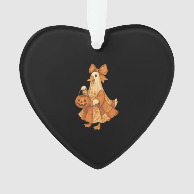 Ornamento Festa de Halloween de Patchwork de Pato Bonito (Frente)