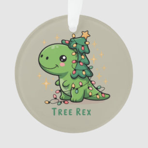 Ornamento Festa Leve de Dinossauro de Natal Rex
