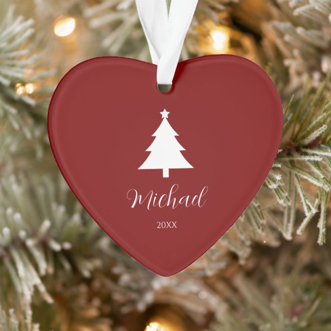 Ornamento Festive Christmas Tree Heart-Shaped Mark Ornament (Árvore)