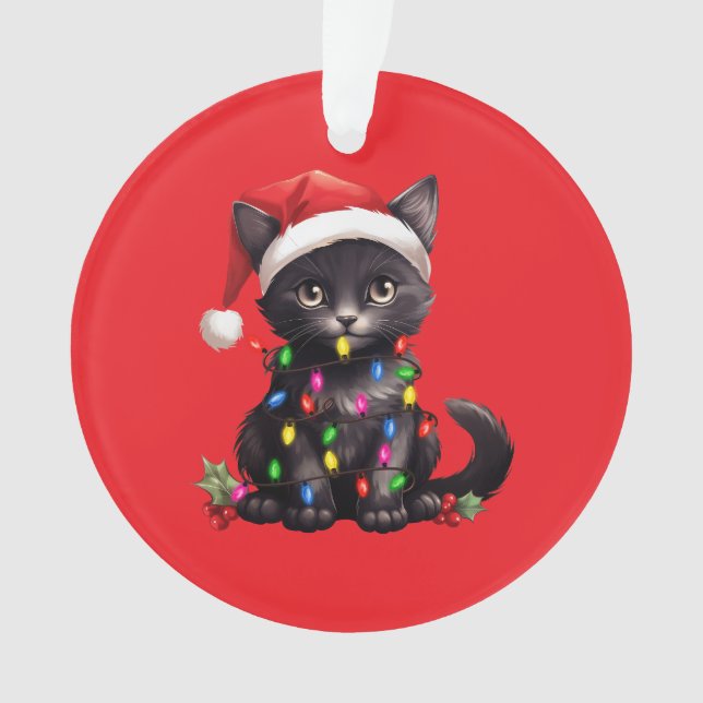 Ornamento Festive Feline Christmas Ornament  (Frente)