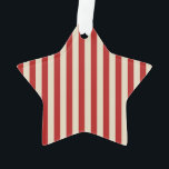 Ornamento Festivo Retro Vintage Estrias Verticais de PopCorn<br><div class="desc">Um estilo retrô de pipoca festiva vermelha e listras bege decor de forma horizontal ou vertical são um estilo moderno de design gráfico clássico que sempre dá um presente personalizado para você mesmo ou para alguém especial na sua lista, eles certamente fazem uma impressão em qualquer ocasião festiva. Envie-nos um...</div>