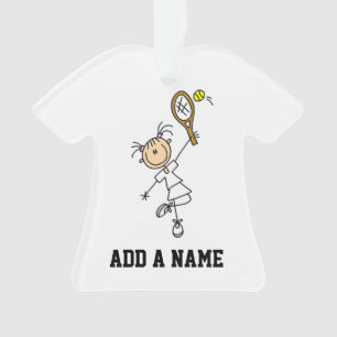 Ornamento Figura fêmea jogador de ténis da vara