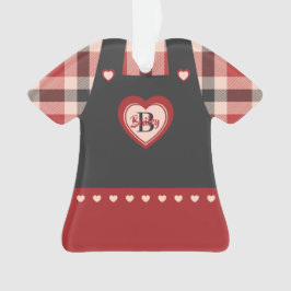 Ornamento Figura Personalizada do Vestido de xadrez e Pinafo