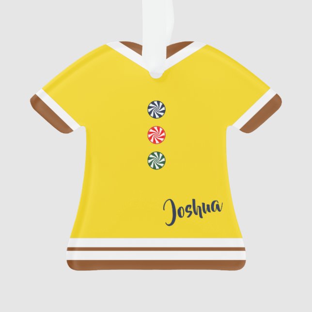 Ornamento Figurino de Natal Amarelo com um macaco (Frente)